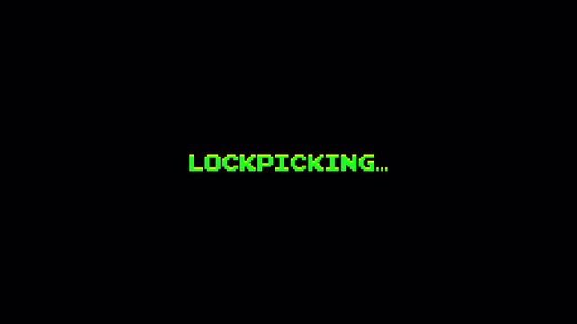 8 Bit Retro Gaming Text Lockpicking Reveal Animation. Pixelated Green Screen CRT Loading Sequence 4k video animation seamless loop
