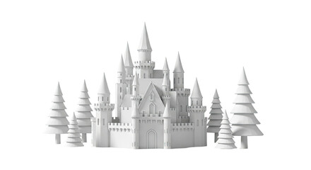 Monochromatic Castle and Pine Trees