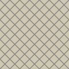 Fototapeta premium Seamless stone gray diagonal grid vector on an oatmeal background. Simple geometric design suitable for wallpaper, pattern design, branding, packaging, and digital use.