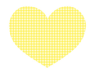 チェック柄ハートのシンプルなフレーム素材　黄色