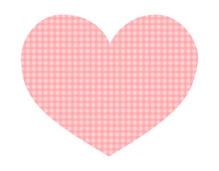 チェック柄ハートのシンプルなフレーム素材　ピンク
