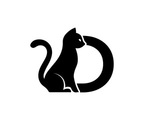 Initial letters D black cat logo designs Vector Image