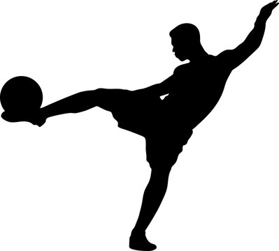 Silhouette Acrobatic Flying Strike Kick Gesture Pose