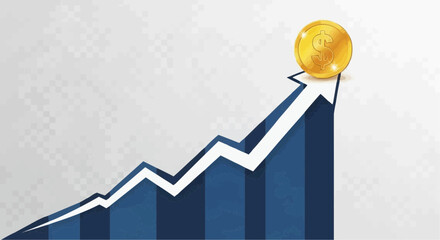 business graph with dollar sign Business Growth Chart with Upward Arrow and Dollar Coin Financial Success Investment Icon