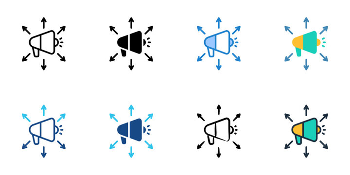 Campaign Extension icons set multiple style collection. Editable stroke 
