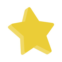 Fototapeta premium 3D Yellow Star Favorite Rating Icon Transparent Background