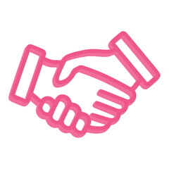 Obraz premium 3D Pink Handshake Agreement Icon Transparent Background