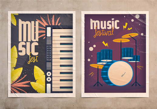 Street Poster Glued Frame Effect Mockup