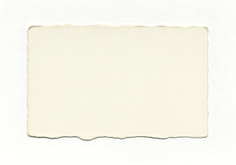 A blank, aged piece of paper with rough edges on a white background.