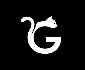 Initial letters G black cat logo designs Vector Image
