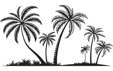  Stylized Palm Tree Illustration &ndash; Landscape View