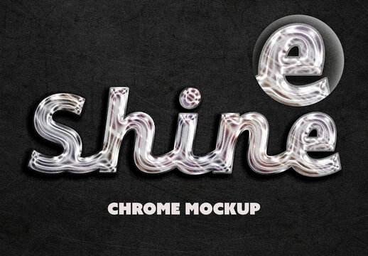 Light Reflection Glossy Chrome Mockup