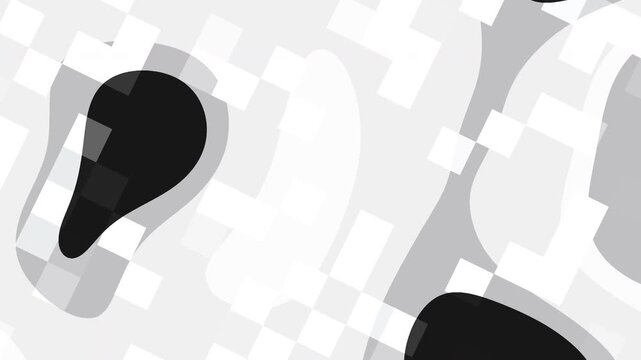 Animated white and black gradient background shapes and squares, suitable for modern graphic design projects, geometric patterns, minimalistic backgrounds, and artistic concepts.