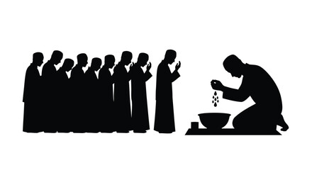 Muslim Praying in Ramadan Silhouette Poster
