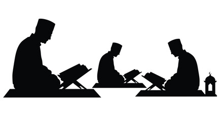 Ramadan Icon Silhouette of Sitting Prayer