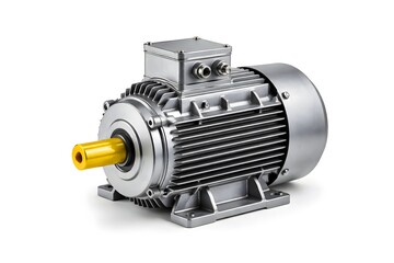 Heavy-Duty Industrial Electric Motor with Cooling Fins
