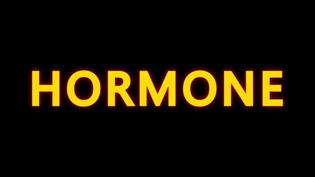 Hormone text animation with bouncing text effect in black background. hormone text bounce animation with glow effect. Cinematic Text Bounce Intro