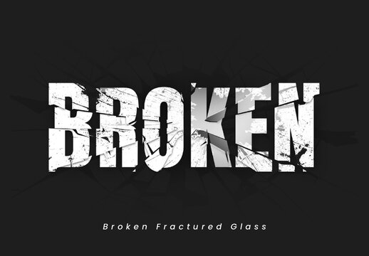 Broken Fractured Glass Text Effect
