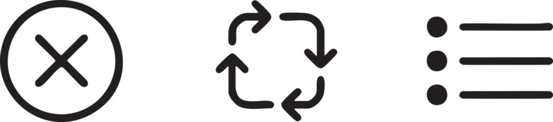 Obraz premium System Menu Icons Set Navigation Interface List Outline