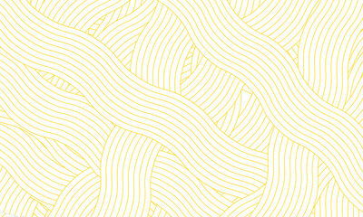 Yellow water wave line pattern background. Vector illustration. Japanese style concep