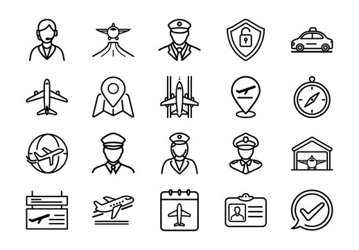 Airport Icons Set