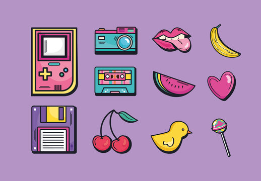 90's Illustration Design Set