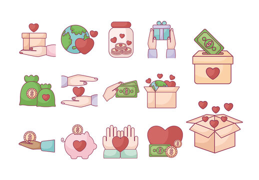 Charity Donation Illustration Set