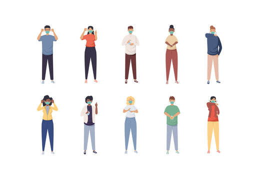 Covid Prevention Illustration Design Set