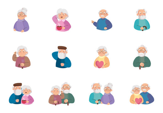 Grandparents Illustration Set
