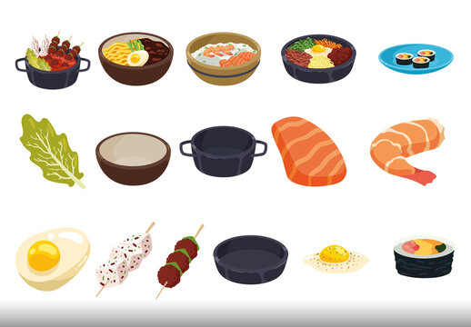 Korean Food Illustration Design Set