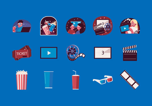 Movie Illustration Design Set