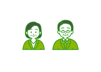 green man and woman business