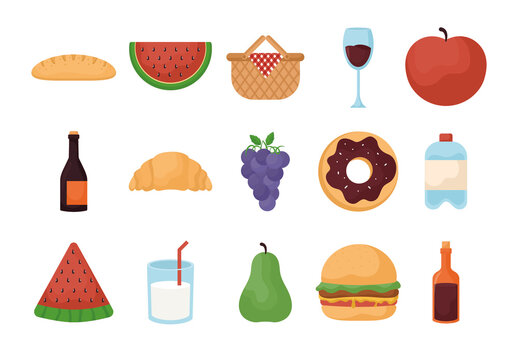 Picnic Flat Illustration Set