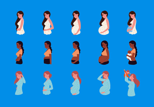 Pregnancy Illustration Design Set