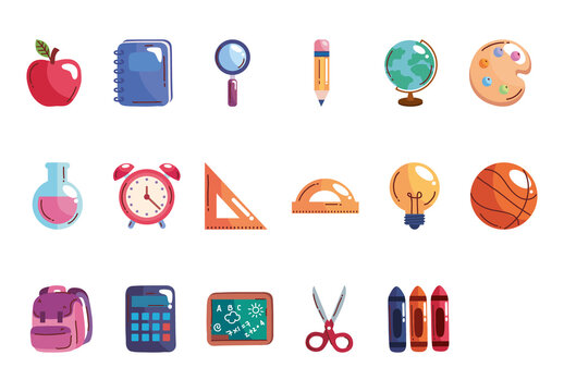 School Supplies Illustration Set