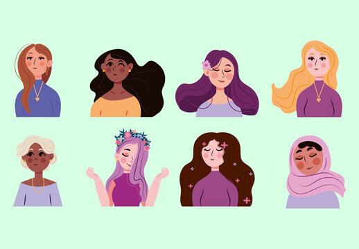 Women Day Illustration Desing Set