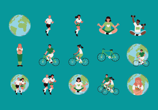 World Health Day Illustration Design Set