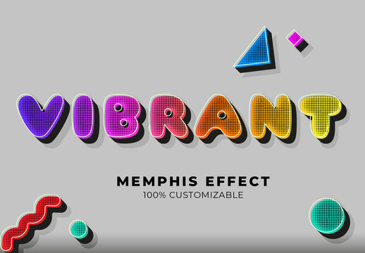 Pop Art Memphis Halftone Text Effect