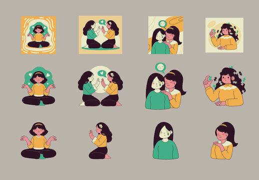 Self Awareness Illustration Design Set