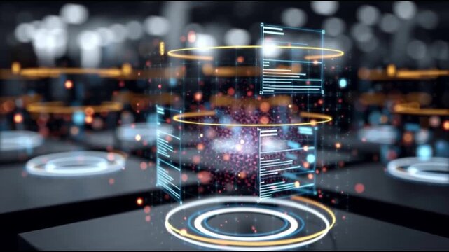 Agentic enterprise. AI native operations. Intelligent workflows. Enterprise scale. A futuristic display of digital data visualization technology.