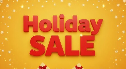 Holiday Sale Promotion with Festive Background and Gift Boxes.