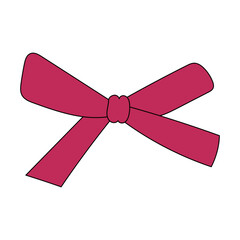 Simple Raspberry Pink Ribbon Bow Vector