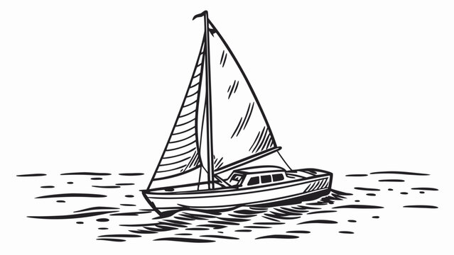Sailboat on calm waters with full sail