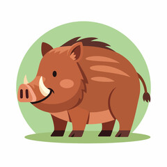 Naklejka premium Cartoon Warthog Standing