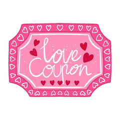 Valentine Cute Love Coupon Icon Vector
