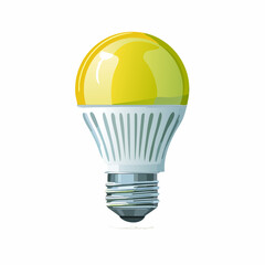Obraz premium An illustration of a light bulb with a yellow glow, symbolizing science and technology, viewed from the front.