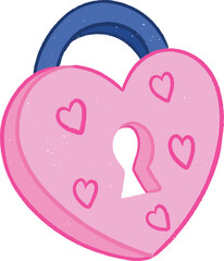 Valentine Cute Love Padlock Icon Vector