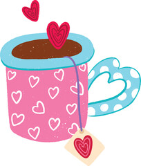 Valentine Cute a Mug Icon Vector