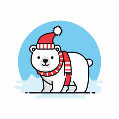 Polar Bear in Christmas Attire
