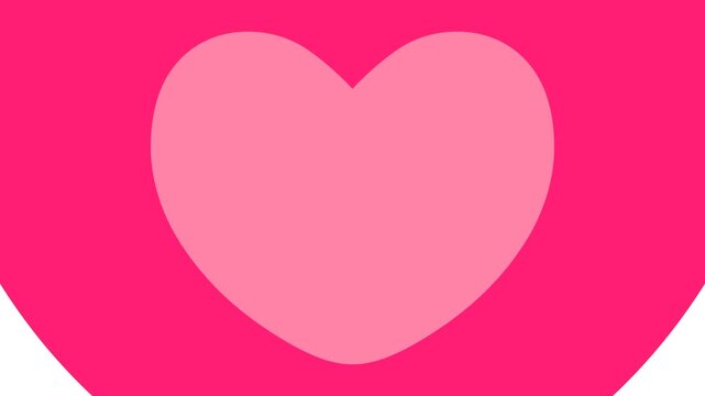Pink heart tunnel motion graphics transition animation with changing compositions.